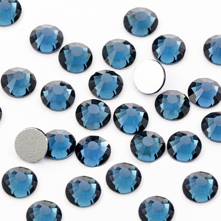 Wholesale SS3-SS30 Sapphire Glass Stone Flat Back Cold Fixation Non Hot Fix Crystal Rhinestone For Women