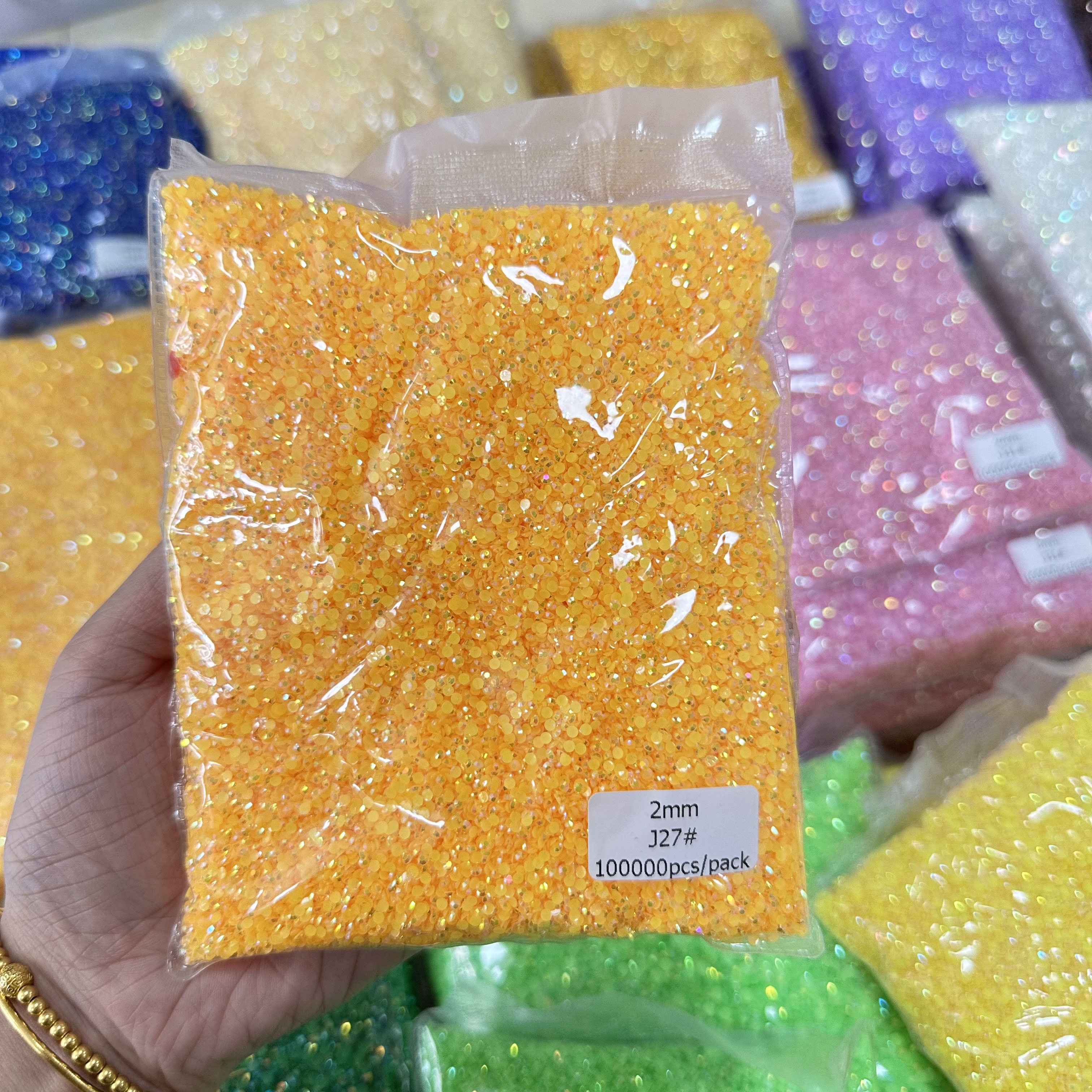 XULIN 100 Kinds AB Colors Flat Back Round AB Jelly Non Hotfix Resin Rhinestone For DIY Craft Decoration