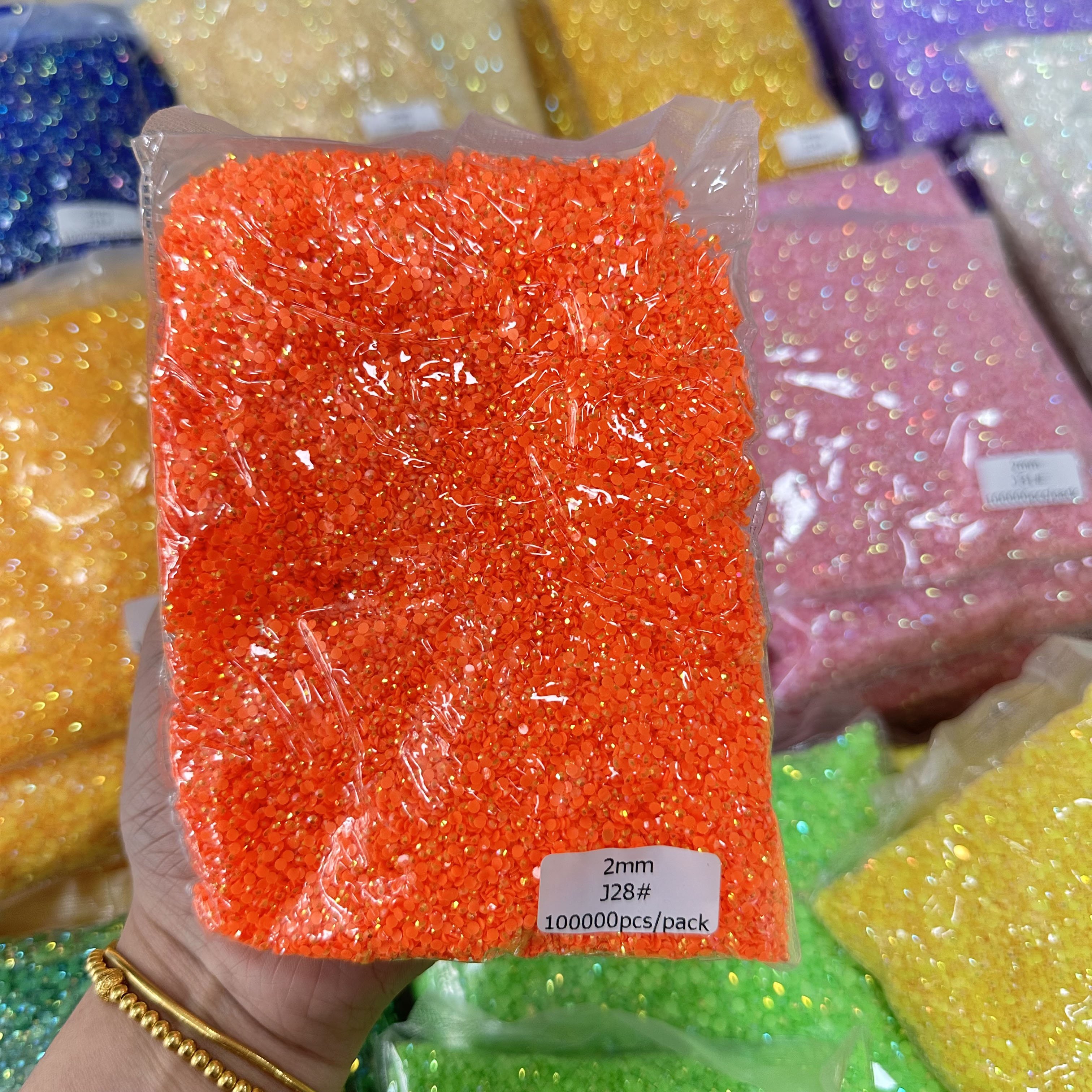XULIN 100 Kinds AB Colors Flat Back Round AB Jelly Non Hotfix Resin Rhinestone For DIY Craft Decoration