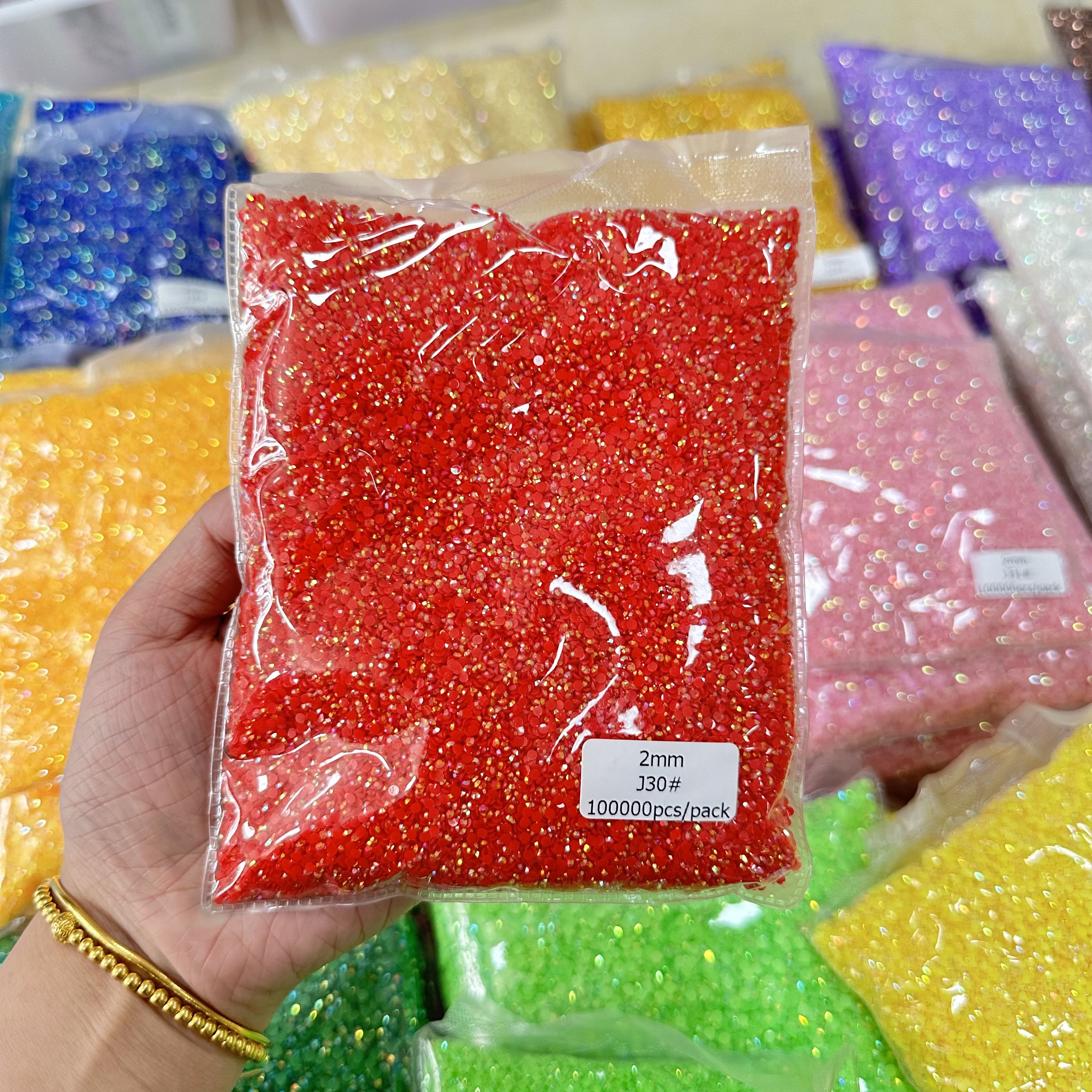XULIN 100 Kinds AB Colors Flat Back Round AB Jelly Non Hotfix Resin Rhinestone For DIY Craft Decoration