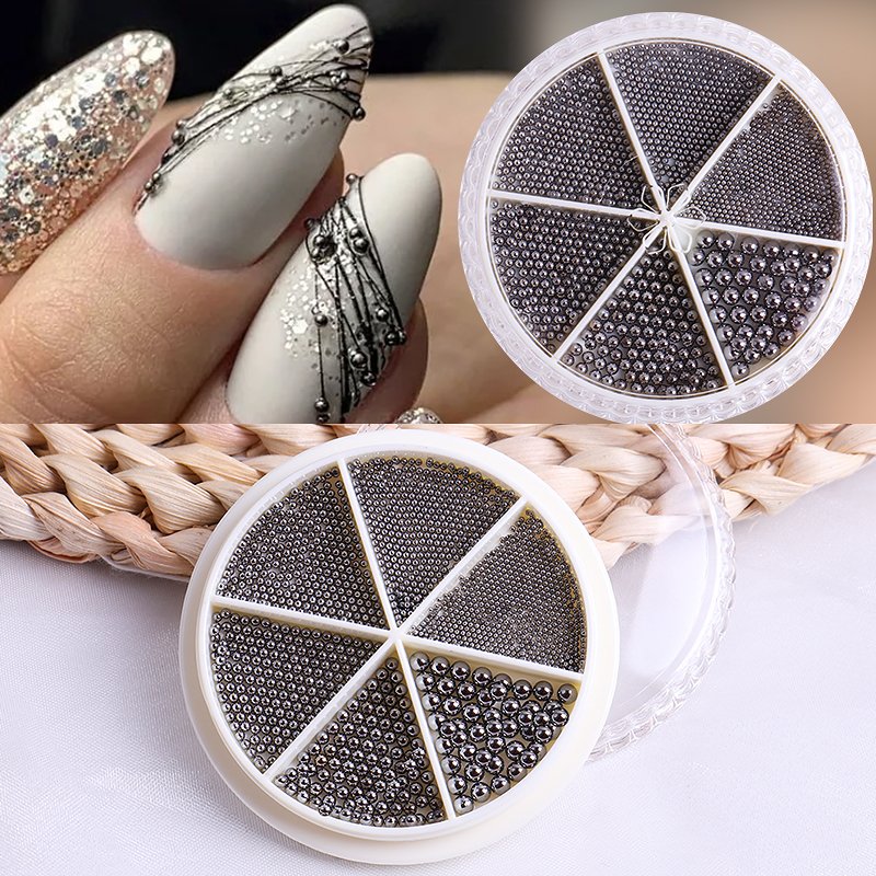 Beauty Nail Decoration Multi Size Round Beads Accessories Crystal Pearl Nail Rhinestones