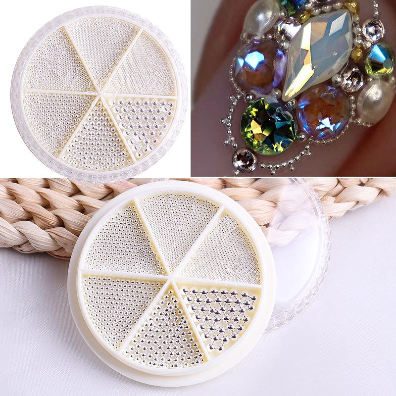 Beauty Nail Decoration Multi Size Round Beads Accessories Crystal Pearl Nail Rhinestones