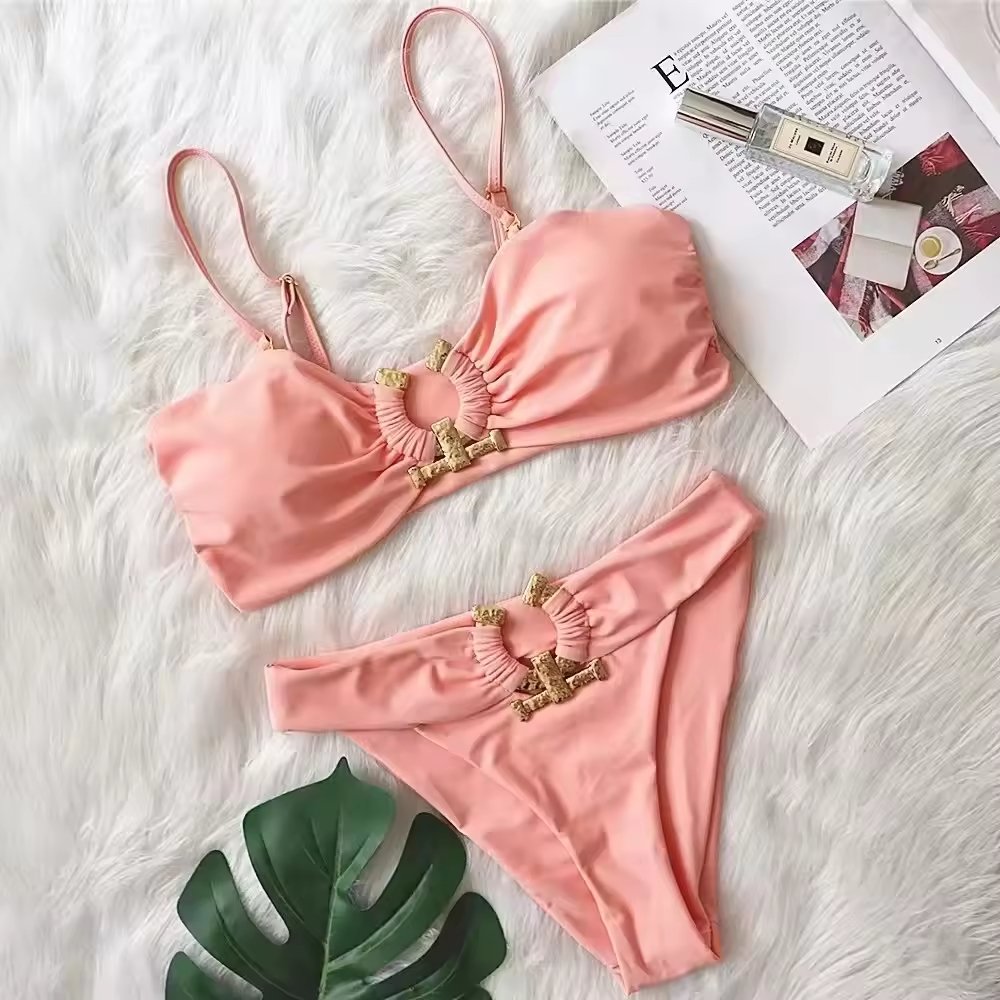 Custom Size Low Price Metal Bikini Connector Buckles Alloy Bikini Swimwear Plated Technics Designer Swimwear Buckles