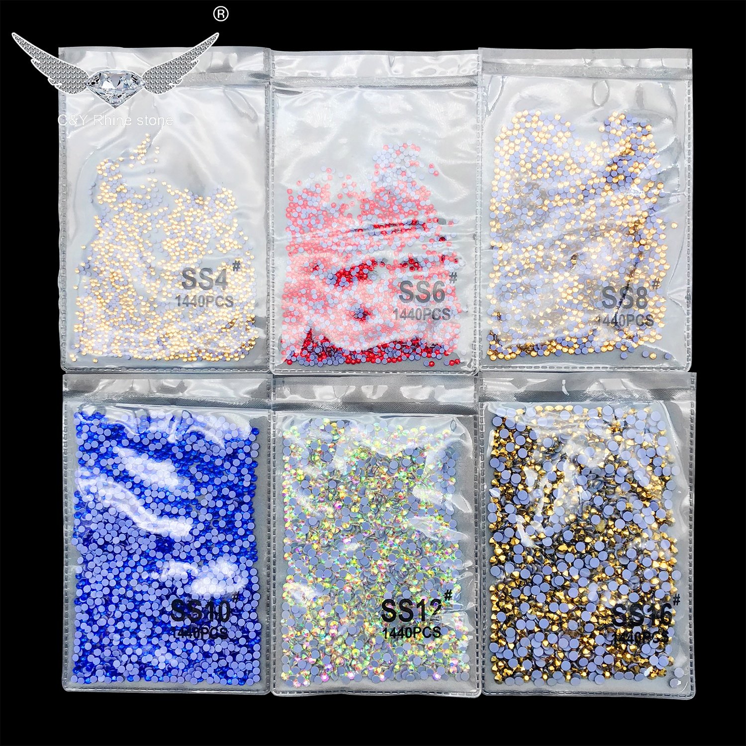 CY Jonquil In Stock Stone Crystal Ab Glass Lote 500 Gross Bulk Hotfix Rhinestones