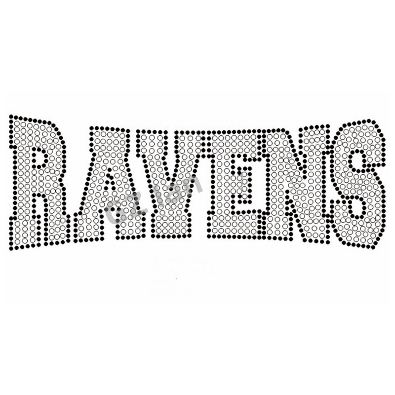 Baltimore Custom Rhinestone Transfer Strass NFL Ravens Football Motif Hot-fix Iron On Rhinestone Transfer