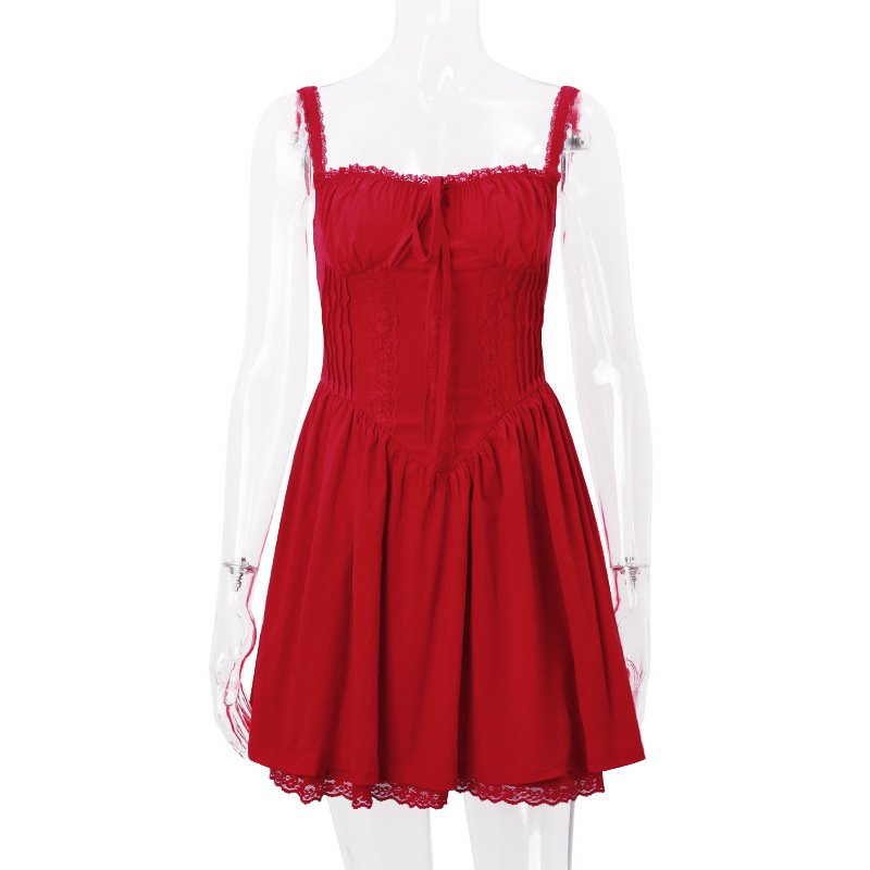 B2809 - fashion sleeveless solid color bodycon halter corset sexy short dresses for women