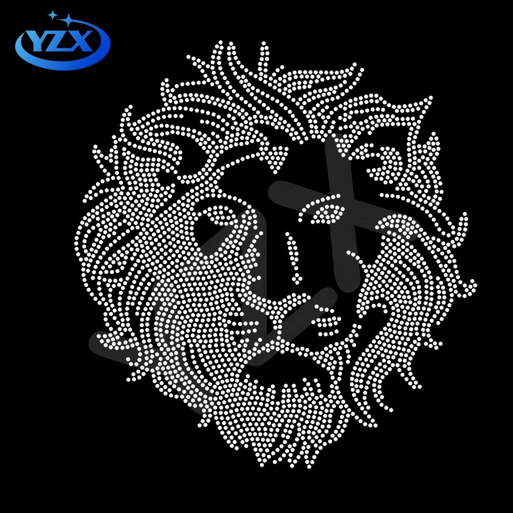Custom Iron-On Animal Design Tiger Rhinestone Transfer for Shirts and Hoodies