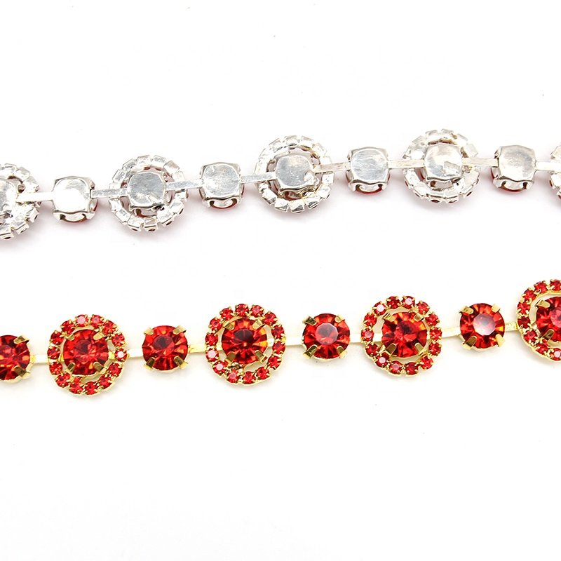 Fashion Rhinestones Pearl Cup Chain Trim With Trimming Rhinestones For Garment Processing Accessories