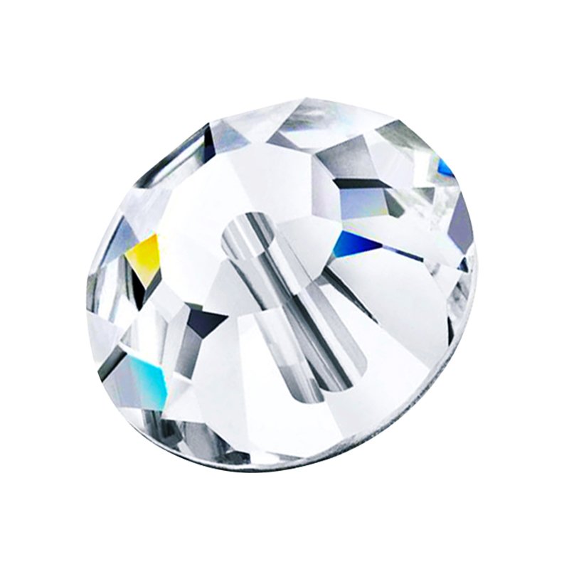 Lead Free Glass Machine Cut Sew-on Stone Loch Sewing Rhinestone Bead Bling Strass Round Shape With Center Hole