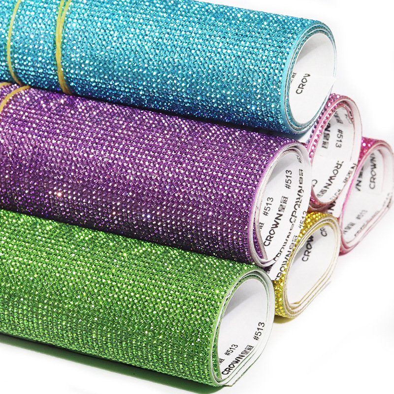 Bling hot multiple sizes 2mm ss6 Sapphire Diamond Self Adhesive Rhinestone Sheet For Diy home Decoration,car decoration