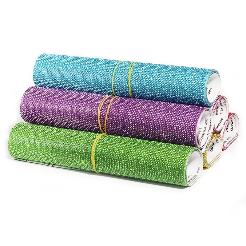 Bling hot multiple sizes 2mm ss6 Sapphire Diamond Self Adhesive Rhinestone Sheet For Diy home Decoration,car decoration