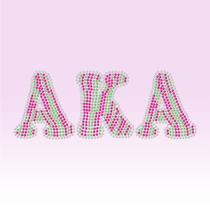 Iron on AKA ivy bling rhinestone transfer Iron on Rhinestone Designs with Shirt