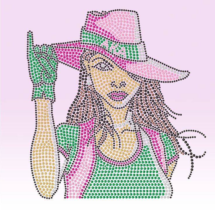 Iron on AKA ivy bling rhinestone transfer Iron on Rhinestone Designs with Shirt