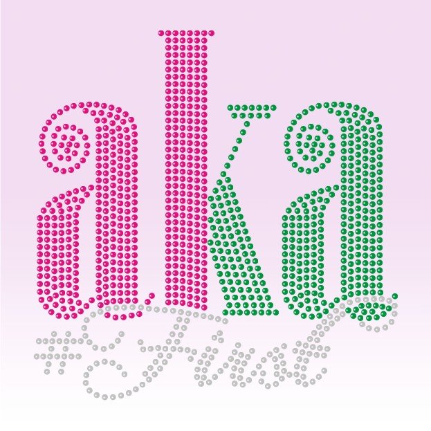 Iron on AKA ivy bling rhinestone transfer Iron on Rhinestone Designs with Shirt