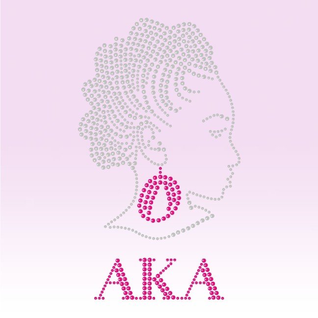 Iron on AKA ivy bling rhinestone transfer Iron on Rhinestone Designs with Shirt