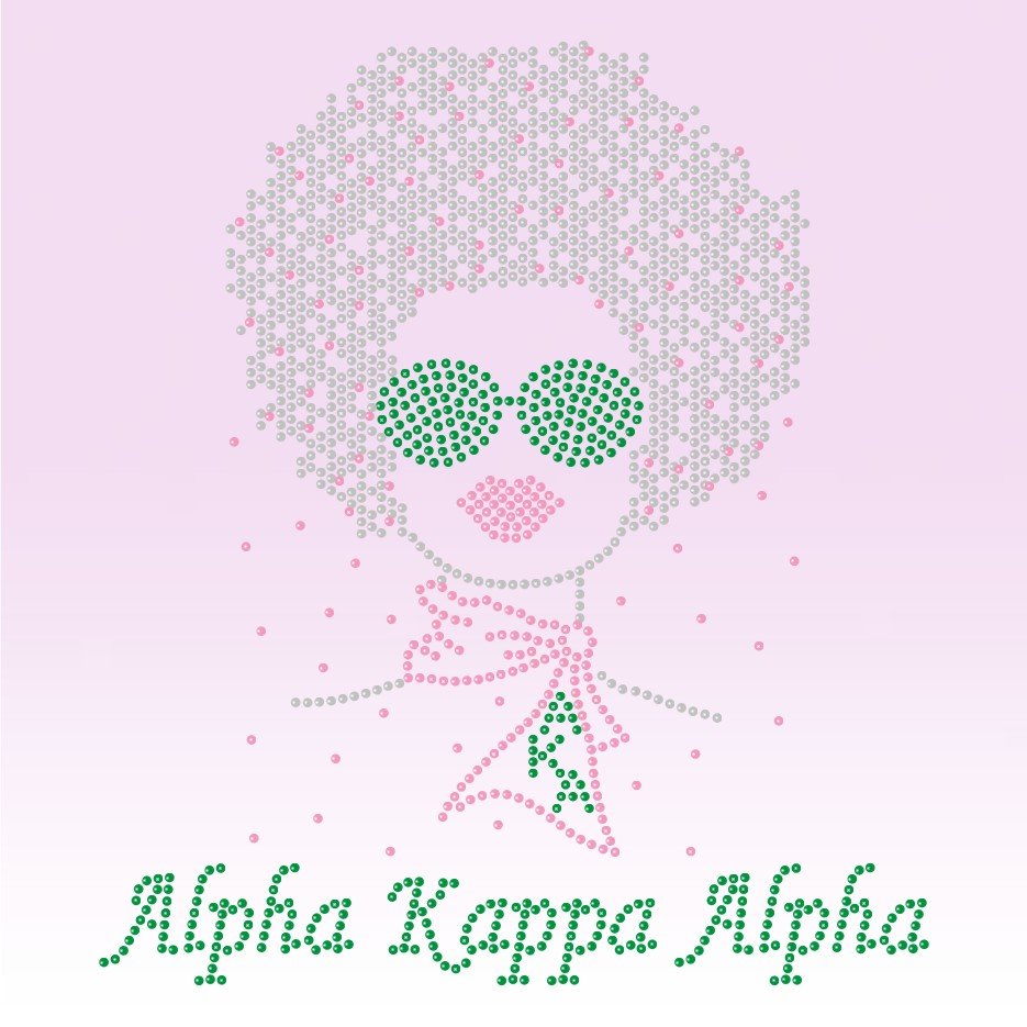 Iron on AKA ivy bling rhinestone transfer Iron on Rhinestone Designs with Shirt