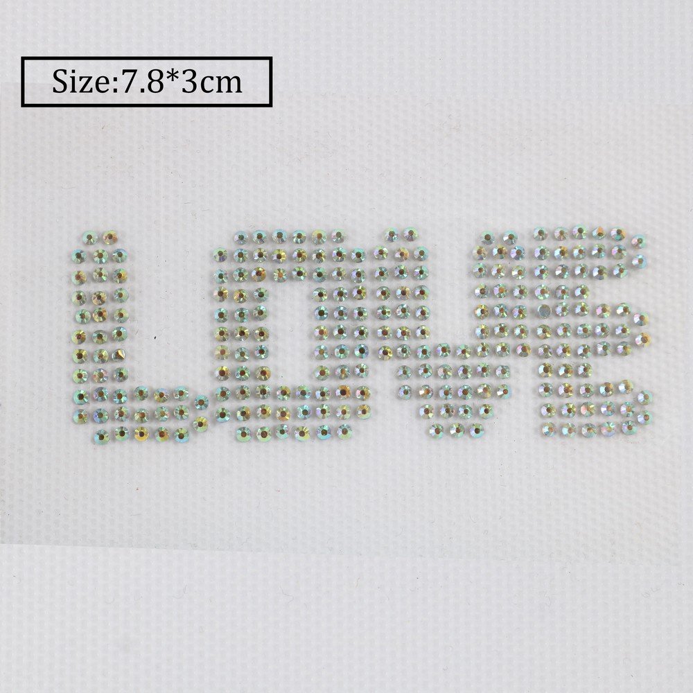 3D Mouth heart love skull Hotfix Diamond Shape Crystal AB Rhinestone heat press transfer motif sticker