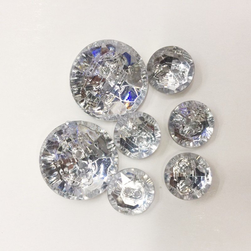 Custom Shape Size Color Clothes Decoration Round Acrylic Flat Back Rhinestone Crystal Diamond Shirt Button