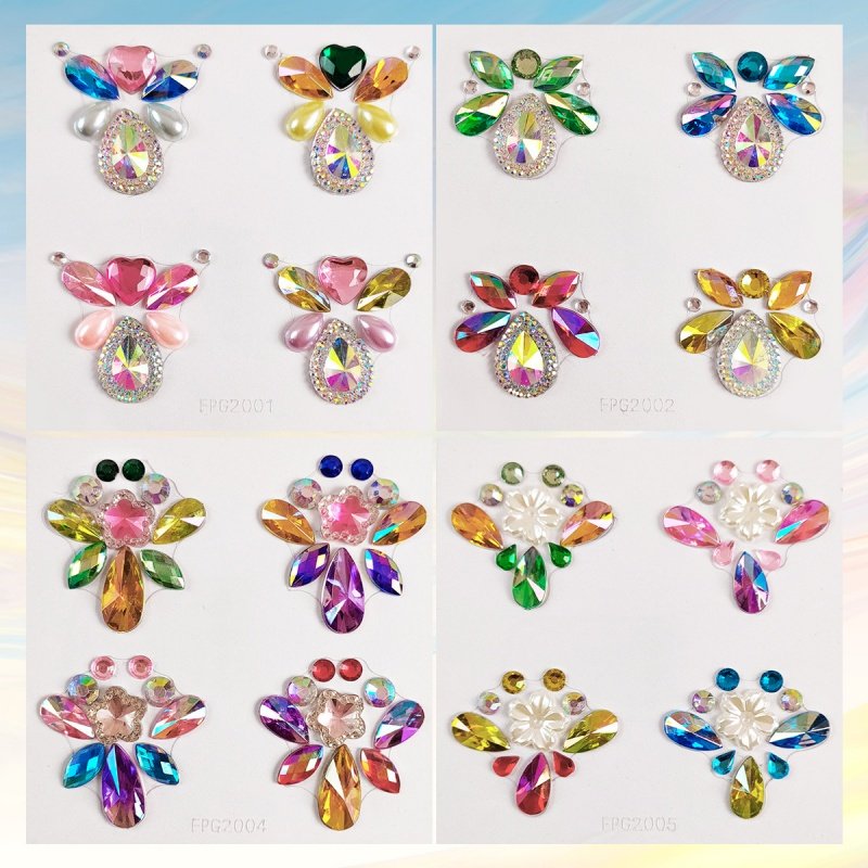 Face Diamonds Party Rhinestones Rainbow Eye Makeup Stage Makeup Tattoo Diamonds Face Paint Gem
