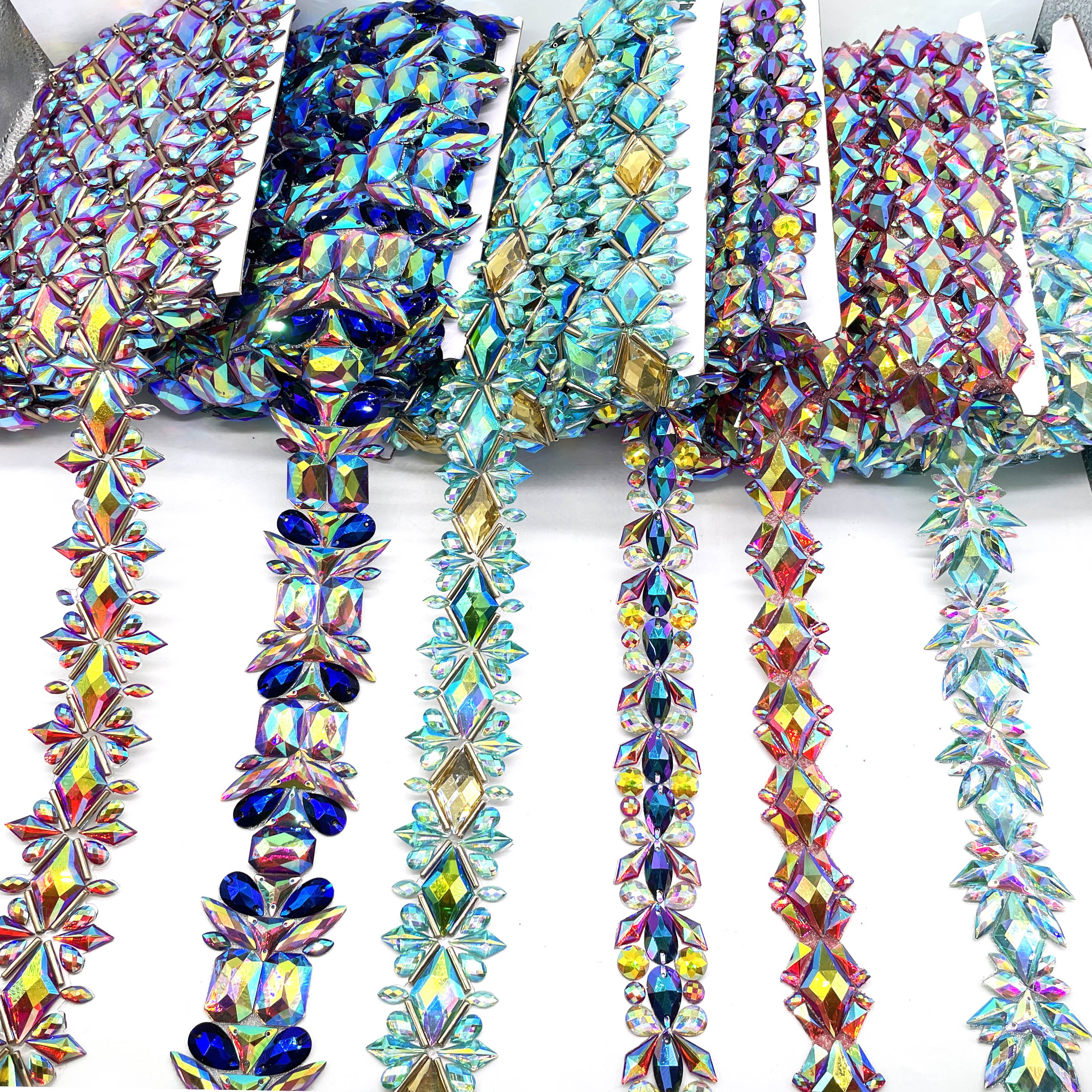 2025 Innovative Rhinestone Chain Trimming Applique Trim Dress Processing Costume Crafts Innovative Product Carnival Making
