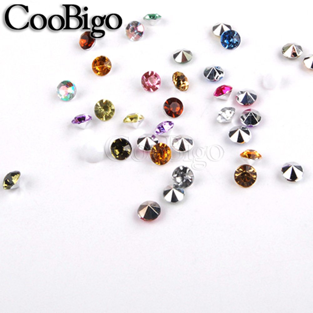 Crystal Rhinestones Acrylic Gem Stone Round Pointed Beads Jewelry Shoe Bag Garment Decor DIY Craft Accessories Colorful 7mm