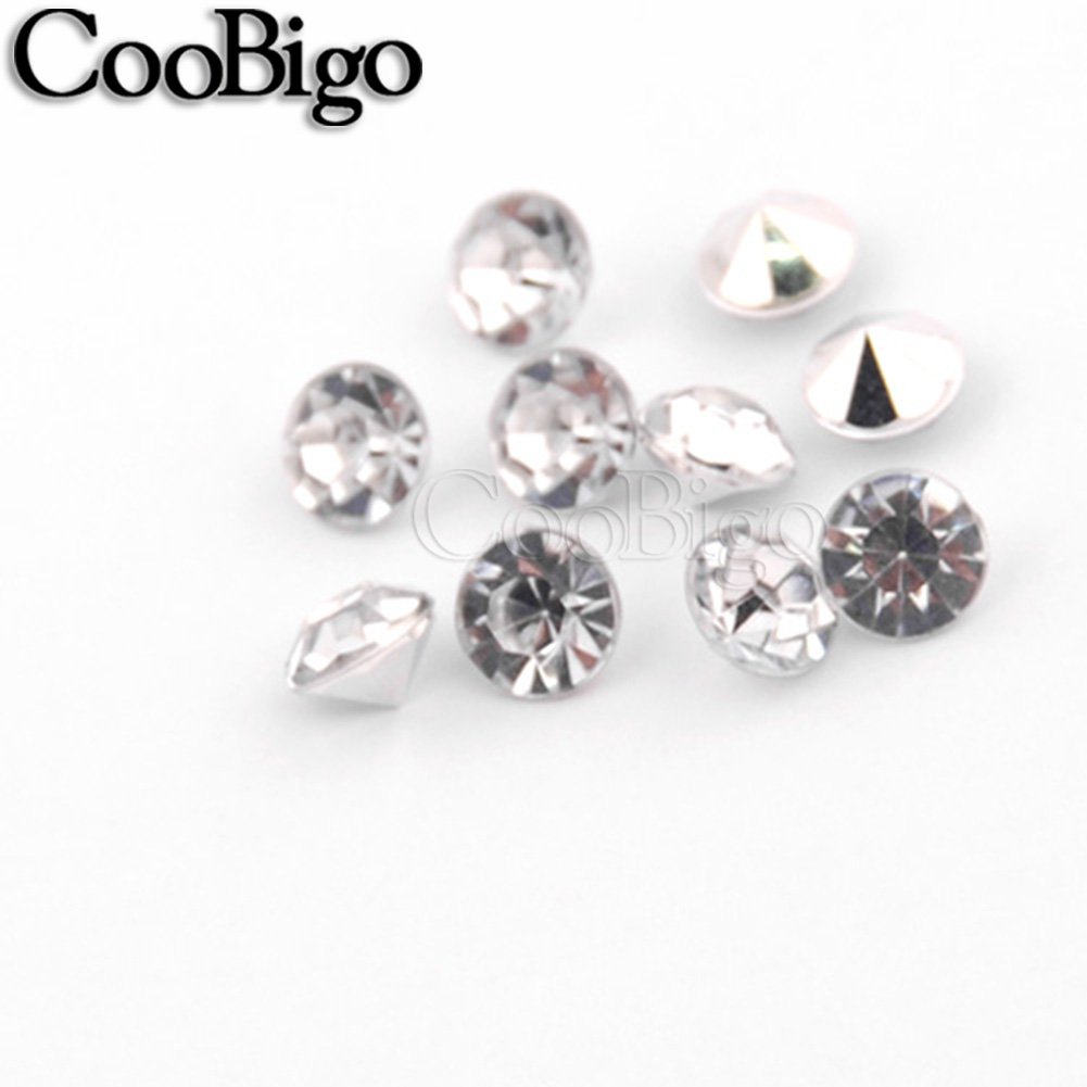 Crystal Rhinestones Acrylic Gem Stone Round Pointed Beads Jewelry Shoe Bag Garment Decor DIY Craft Accessories Colorful 7mm