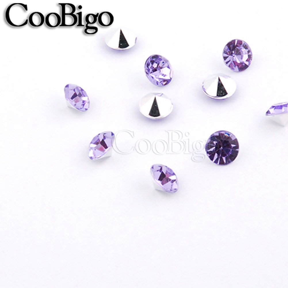 Crystal Rhinestones Acrylic Gem Stone Round Pointed Beads Jewelry Shoe Bag Garment Decor DIY Craft Accessories Colorful 7mm