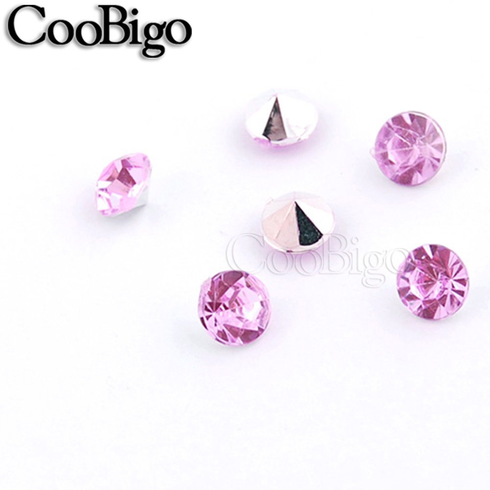 Crystal Rhinestones Acrylic Gem Stone Round Pointed Beads Jewelry Shoe Bag Garment Decor DIY Craft Accessories Colorful 7mm