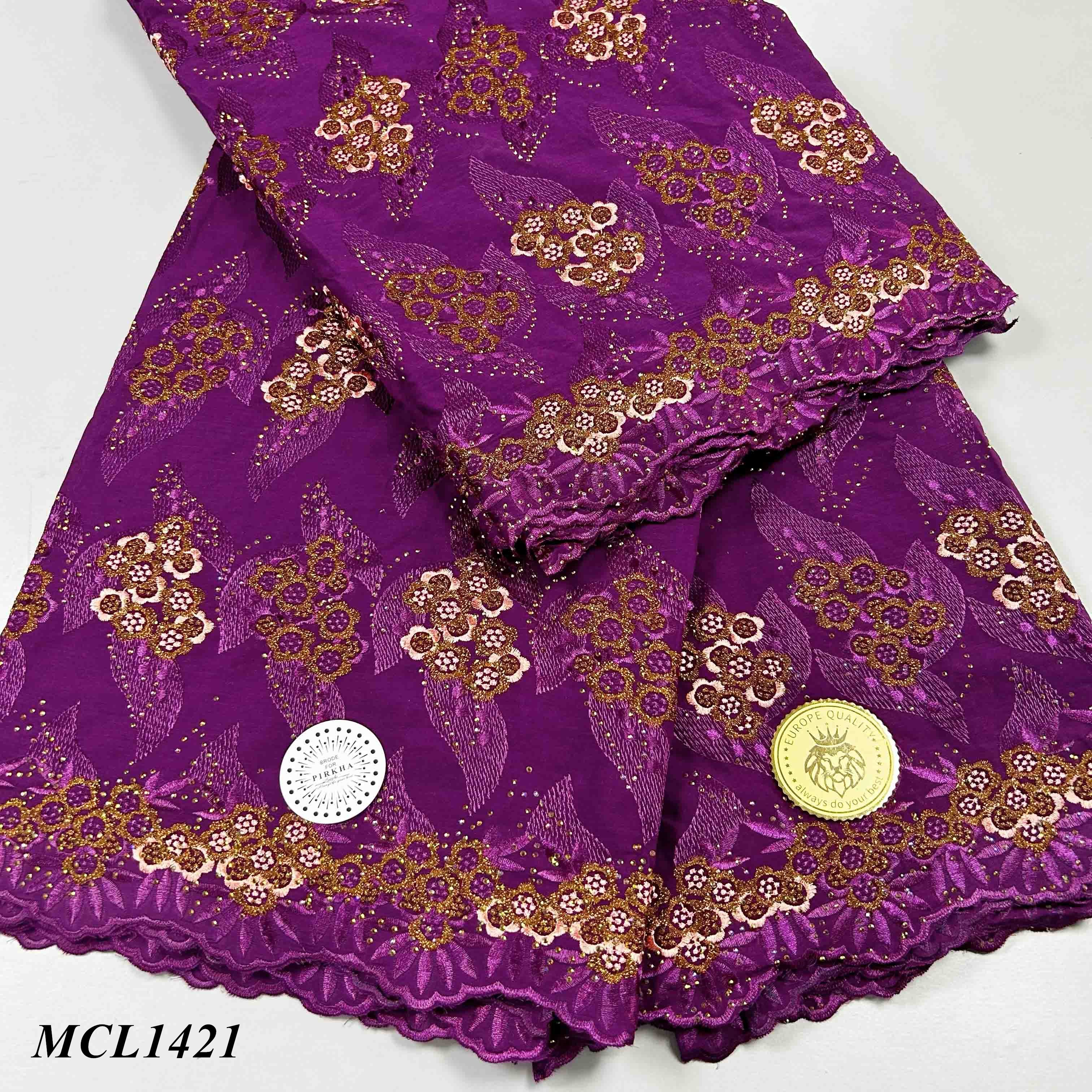 Cotton Swiss Voile Lace African Embroidered Lace 2024 Latest Design Fabric with rhinestones for Women dress Sew