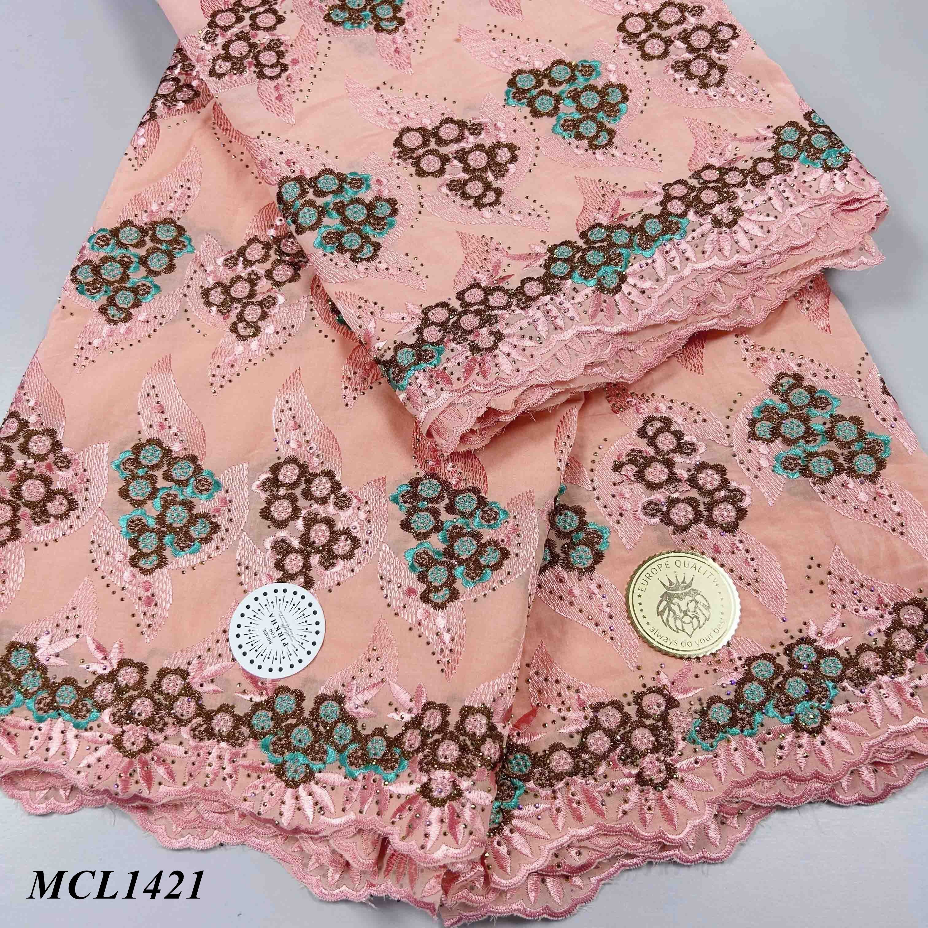 Cotton Swiss Voile Lace African Embroidered Lace 2024 Latest Design Fabric with rhinestones for Women dress Sew