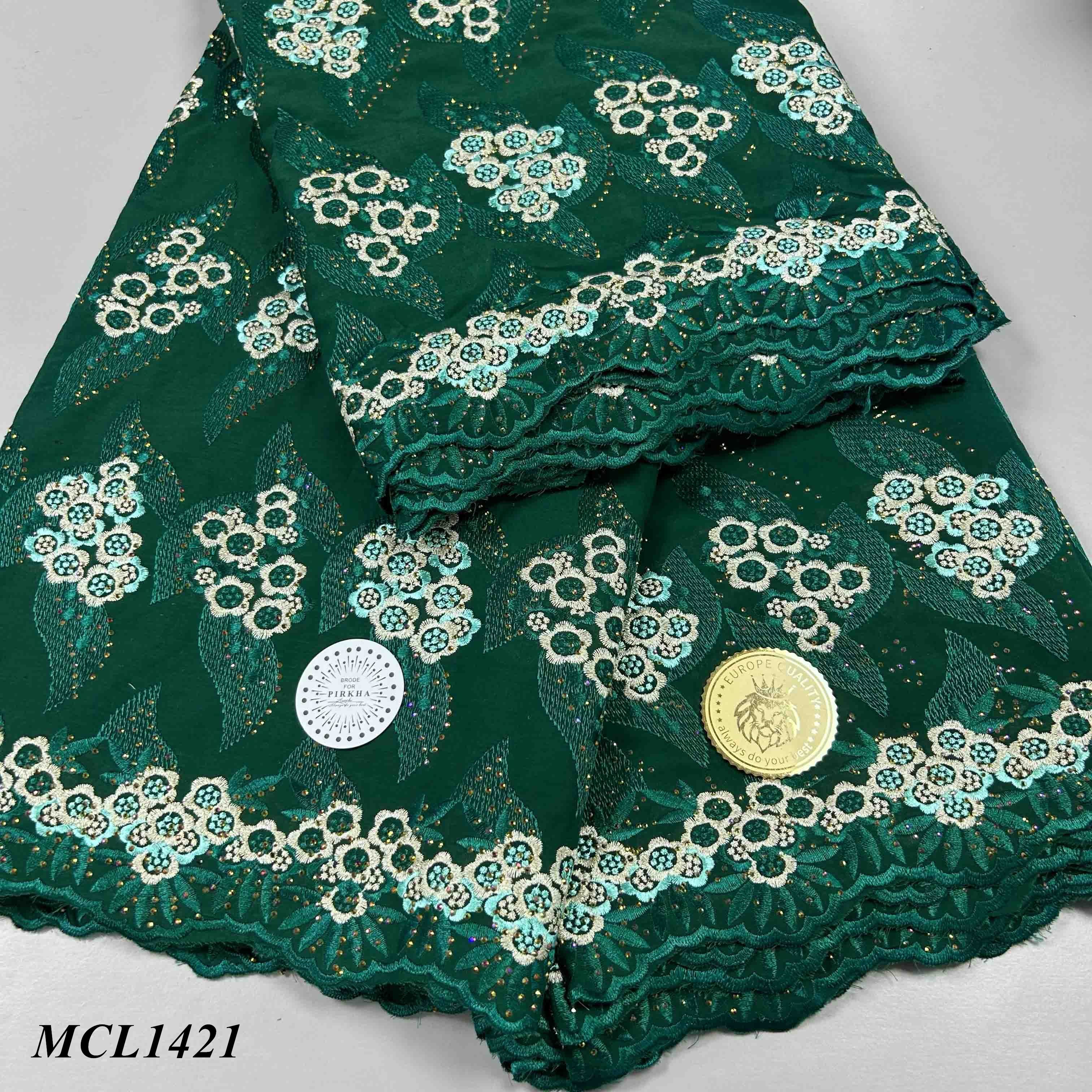 Cotton Swiss Voile Lace African Embroidered Lace 2024 Latest Design Fabric with rhinestones for Women dress Sew