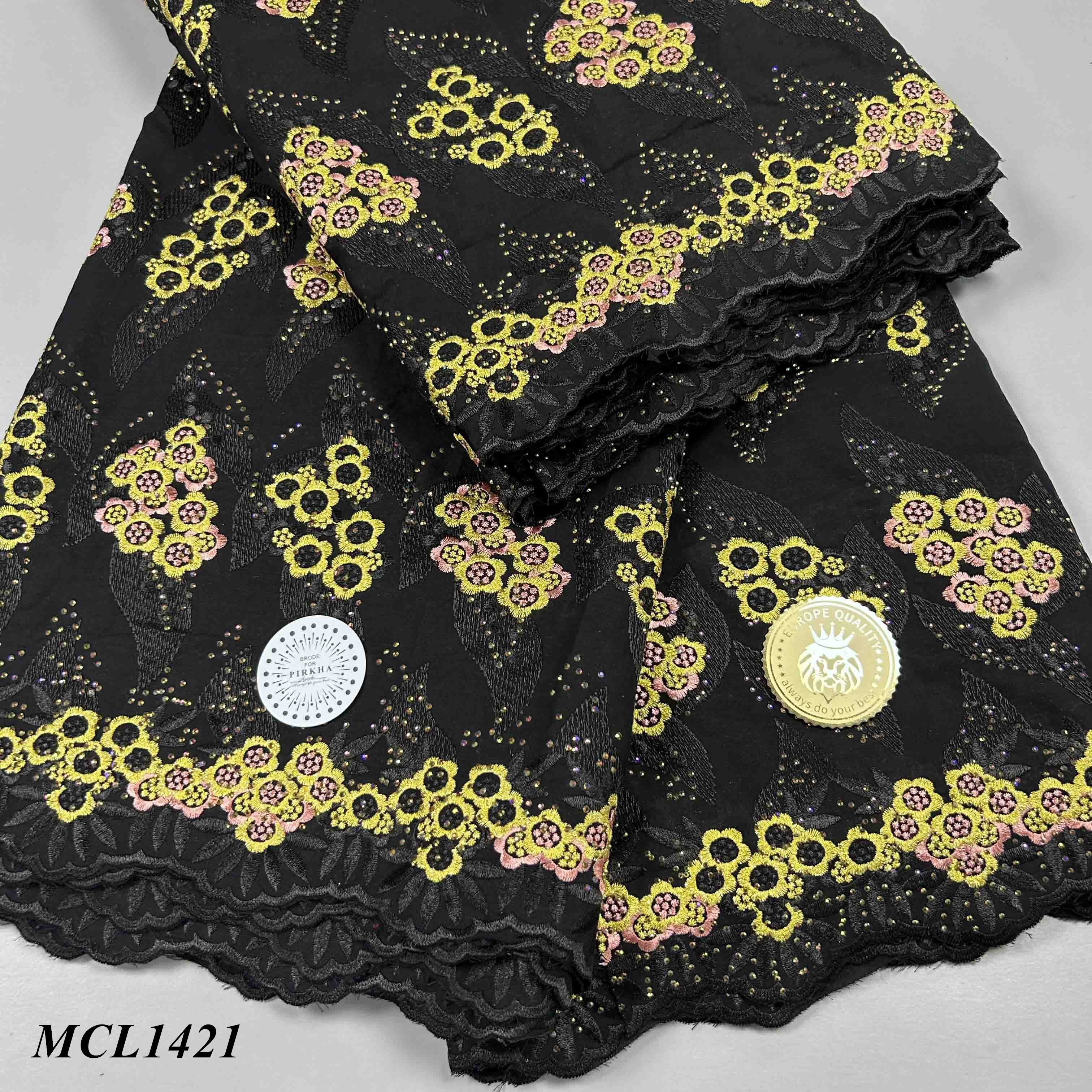 Cotton Swiss Voile Lace African Embroidered Lace 2024 Latest Design Fabric with rhinestones for Women dress Sew