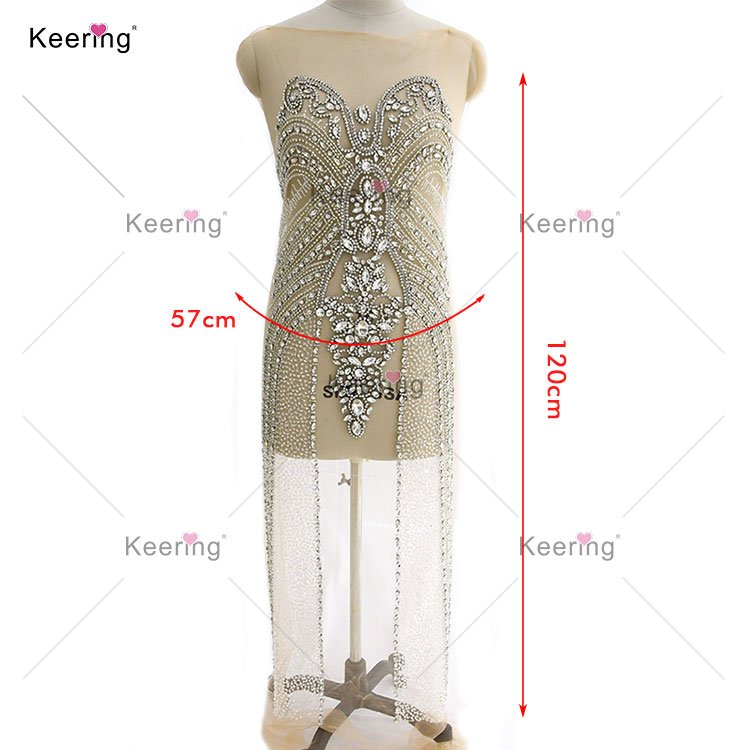 WDP-030 Keering high end beautiful appliques decorated fashion rhinestone applique for club party dress