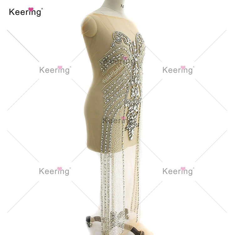 WDP-030 Keering high end beautiful appliques decorated fashion rhinestone applique for club party dress
