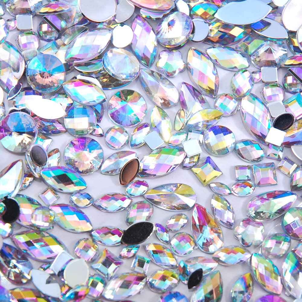Shapes AB Rhinestones 3D Gems of Mixed DIY Non-heat Repair Flat Back Acrylic ACRYL Watch Rhinestones Crystal Rhinestones Glue on