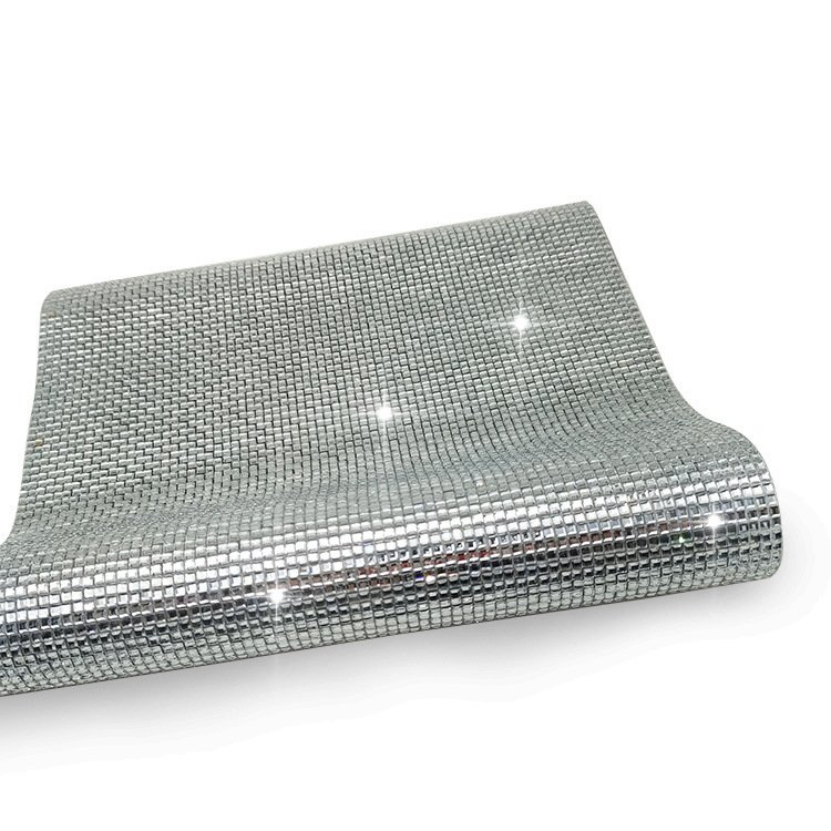 Large Glass Self Adhesive Rhinestone Mesh Crystal Flatback Rhinestone Sheet Sticker Diamond for Wall