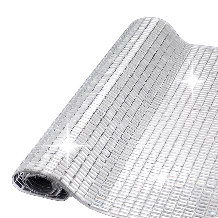 Large Glass Self Adhesive Rhinestone Mesh Crystal Flatback Rhinestone Sheet Sticker Diamond for Wall