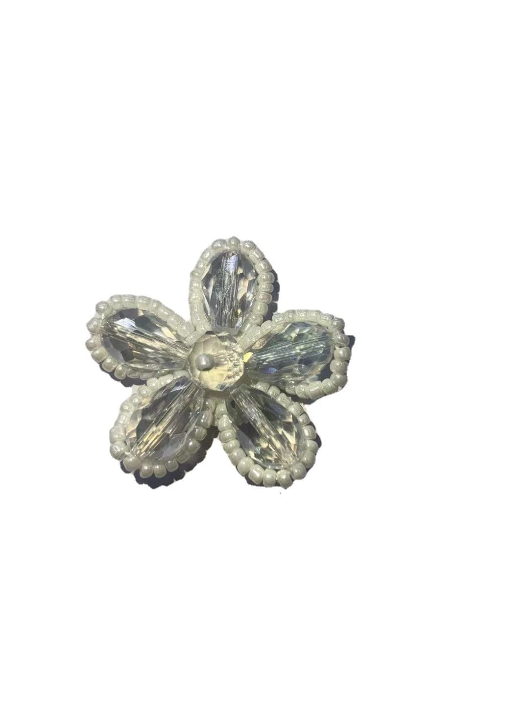 crystal glass rhinestone sequins Mini flower beads pearl rose with leaf for dress DIY Accessories bags decorations