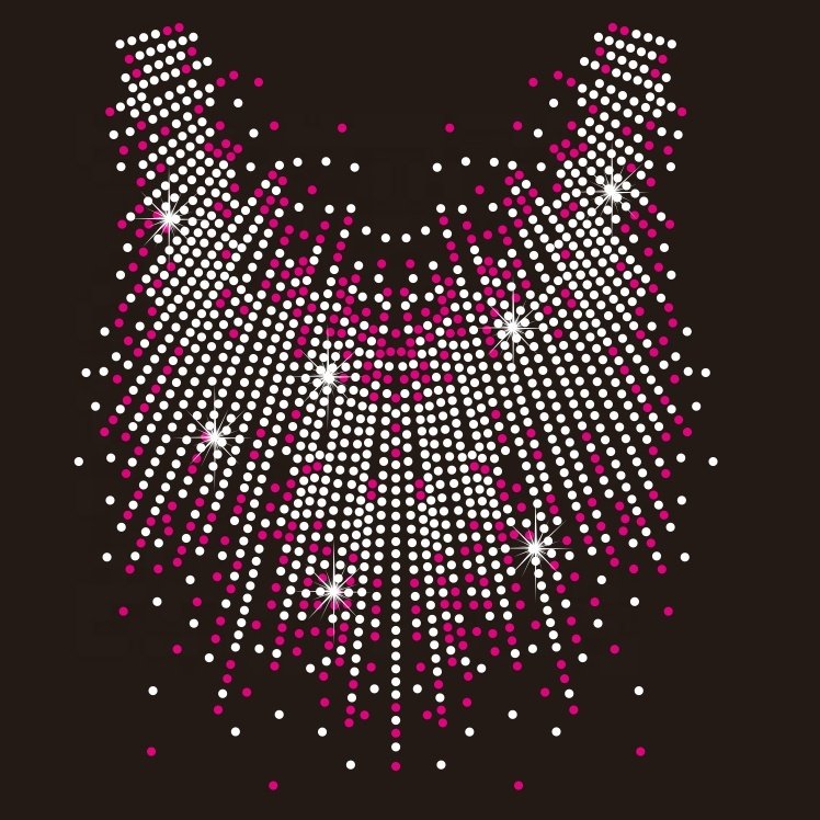 Custom Crystal rose Rhinestone Pattern For Sportswear Gym Outfit Hot Fix Rhinestone Transfer Designs Iron On Motifs