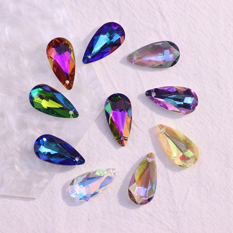Rhinestone Teardrop Fancy Stones Single Hole Point Back Rhinestones for Jewelry Accessories Lan Guang Wholesale Sew on Glass