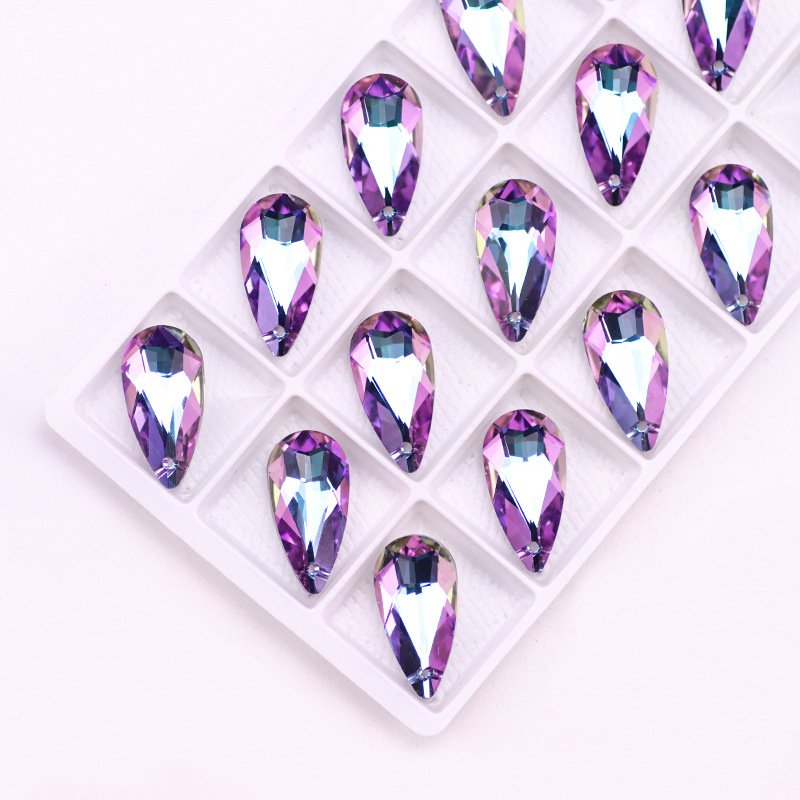 Rhinestone Teardrop Fancy Stones Single Hole Point Back Rhinestones for Jewelry Accessories Lan Guang Wholesale Sew on Glass