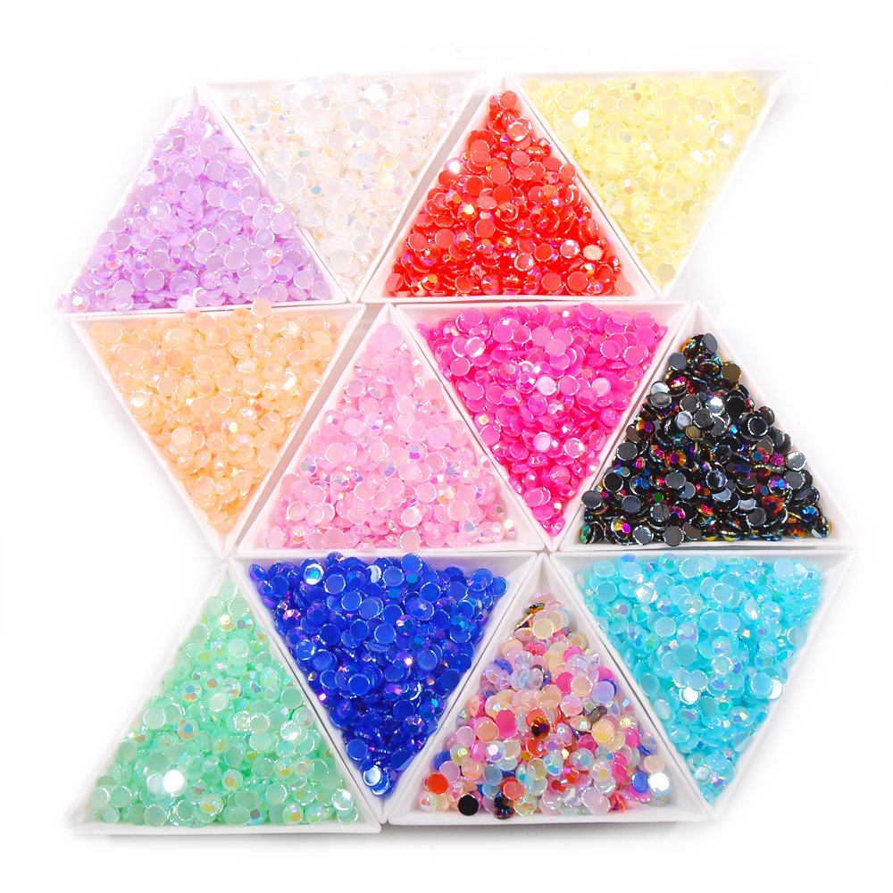 DIY Decoration Strass Applique Rhinestones Wholesale Rhinestone Resin Flat Back Jelly AB Color Art 1.5~8.0 Mm 11 Colors