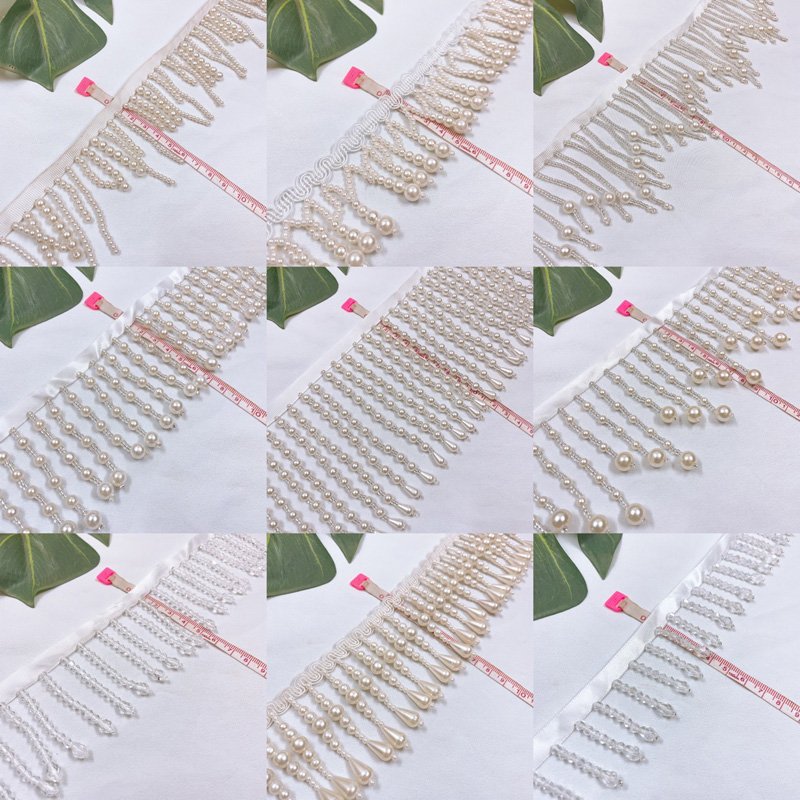 Pearl Silk Tassel Fringe Trim Tassel Lace for Jeans Clothing Accessories DIY Decoration Ribbon Pompom Crafts Tassel Lace DIY