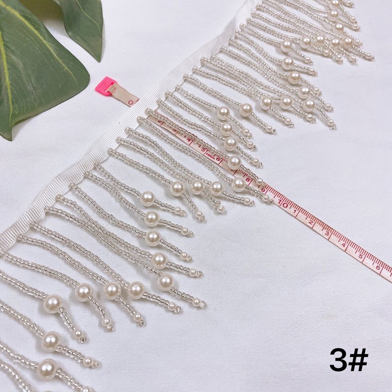 Pearl Silk Tassel Fringe Trim Tassel Lace for Jeans Clothing Accessories DIY Decoration Ribbon Pompom Crafts Tassel Lace DIY