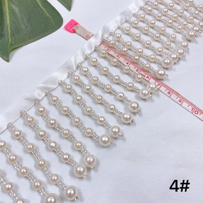 Pearl Silk Tassel Fringe Trim Tassel Lace for Jeans Clothing Accessories DIY Decoration Ribbon Pompom Crafts Tassel Lace DIY