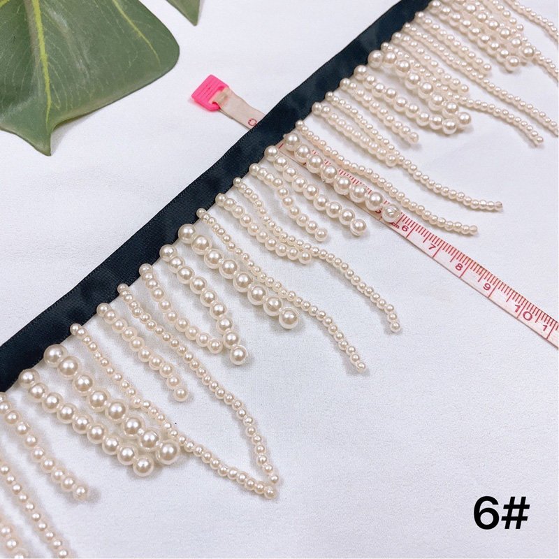 Pearl Silk Tassel Fringe Trim Tassel Lace for Jeans Clothing Accessories DIY Decoration Ribbon Pompom Crafts Tassel Lace DIY