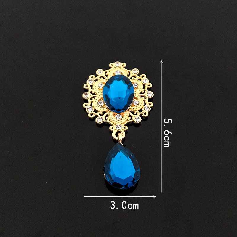 Custom Alloy Brooch Buttons Rhombic Pendant Metal Rhinestone Buttons for DIY Ornaments Clothing Decoration Accessories
