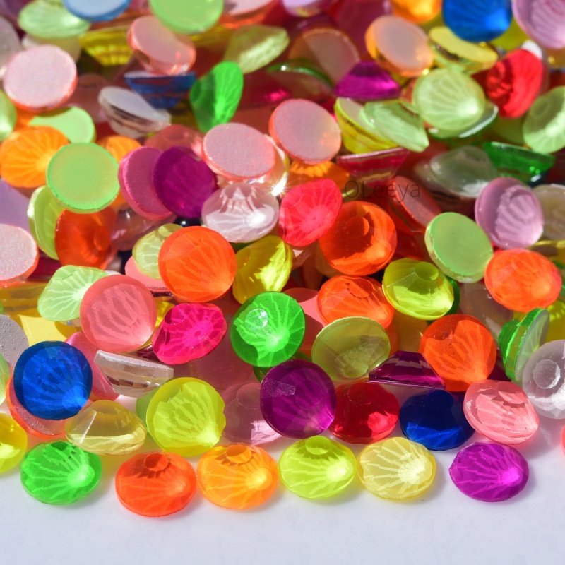 High Quality Factory Wholesale SS6 To SS30 Neon Colors Flat Back Glass Glow Crystals Non Hotfix Rhinestones For Nail Art