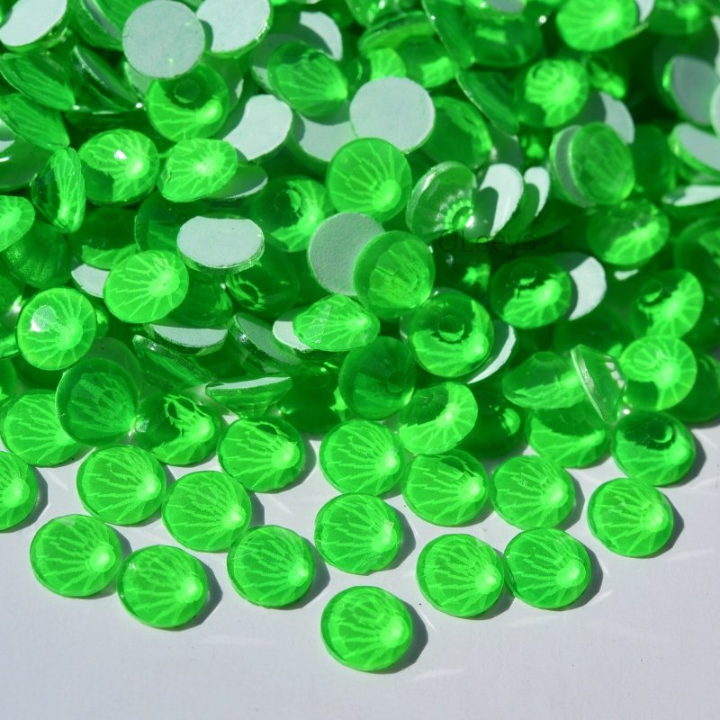 High Quality Factory Wholesale SS6 To SS30 Neon Colors Flat Back Glass Glow Crystals Non Hotfix Rhinestones For Nail Art