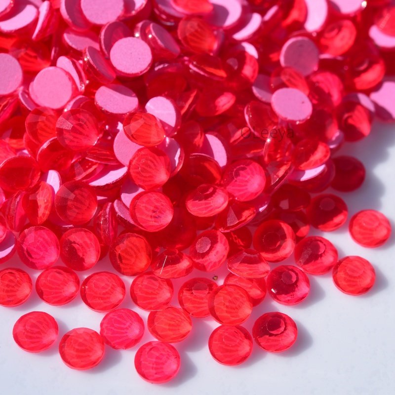 High Quality Factory Wholesale SS6 To SS30 Neon Colors Flat Back Glass Glow Crystals Non Hotfix Rhinestones For Nail Art